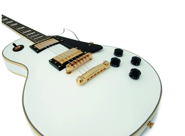 DIMAVERY LP-520 E-Guitar, white/gold 